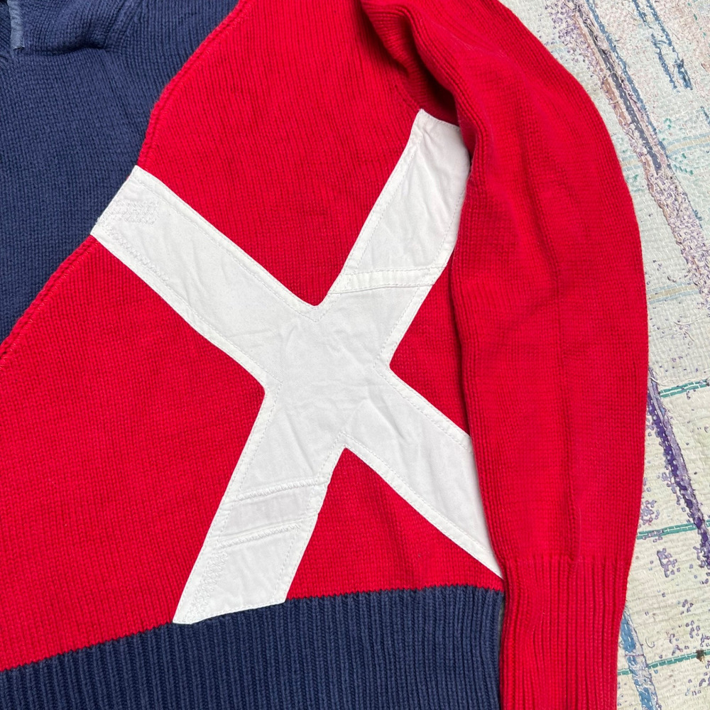 Polo Ralph Lauren Yacht Club Sweater Size Medium Red White Blue Association - Picture 4 of 12
